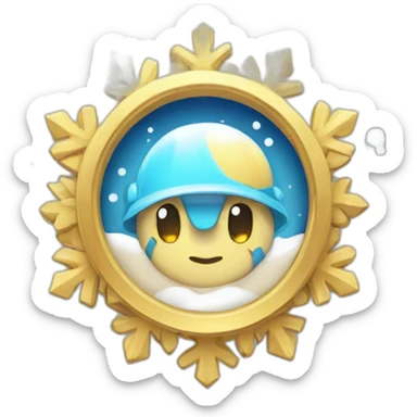 badge, medal, new year, snowflake, pokemon, picture, paint, draw sticker