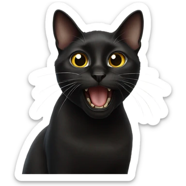 Surprised black cat sticker