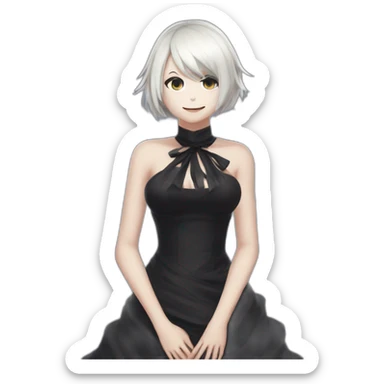 nier automata 2b in a dress sticker