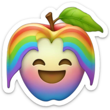 Grosse pomme qui a toutes les couleurs de l'arc en ciel sticker