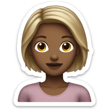 Girl with brown hair and blonde highlights sticker