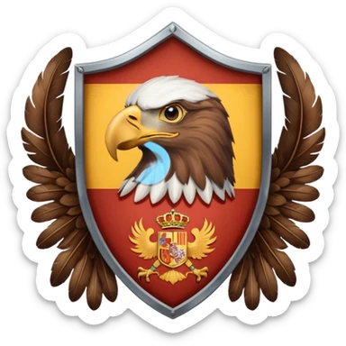 🇪🇸 con un aguila marrón atrás del escudo de España sticker