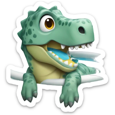 Dinosaur with paddling pool  sticker