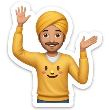 Male Punjabi is dancing on emoji emoji sticker
