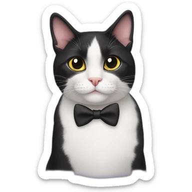 tuxedo cat without bow tie sticker