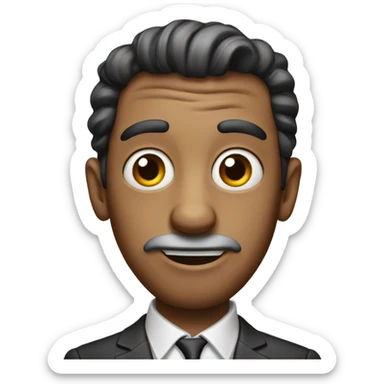 Goofy looking man with big eyes sticker