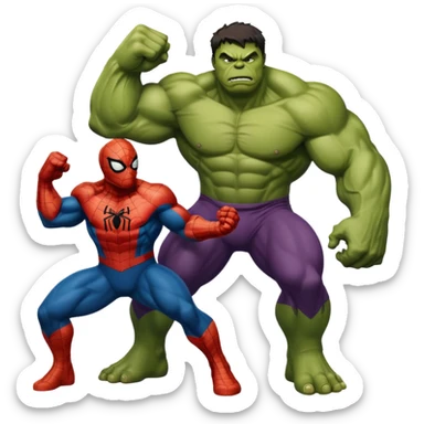 Spider-Man and Hulk sticker