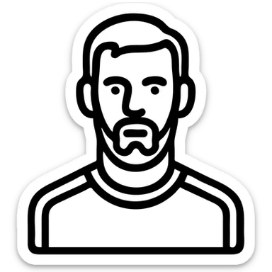 Make the outline thicker while keeping the minimalist Airbnb category icon style, preserve Messi's Argentina jersey and transparent background. sticker