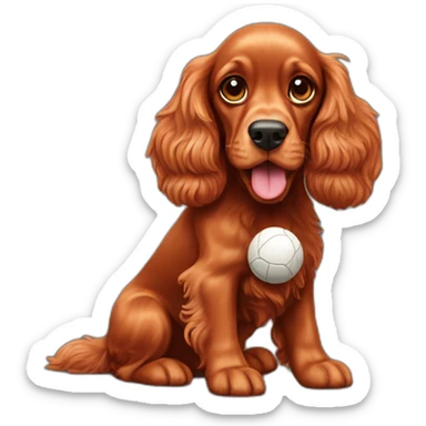red cocker-spaniel with ball sticker