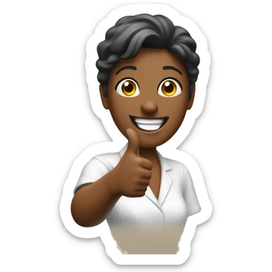 Thumbs up photo lady sticker