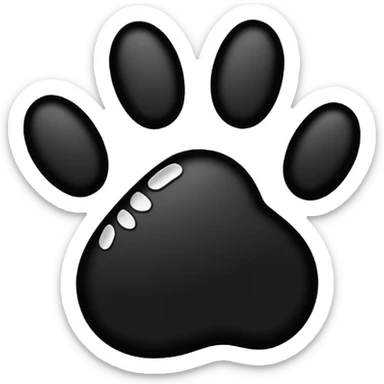 A drawn black paw, its not collered in and it is only the pawprint sticker