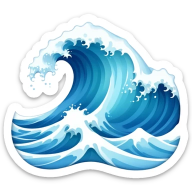 Light blue ocean wave sticker