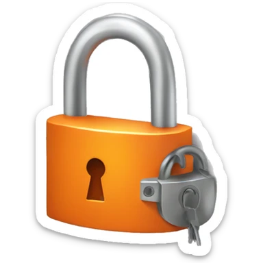 lock with orange sticker