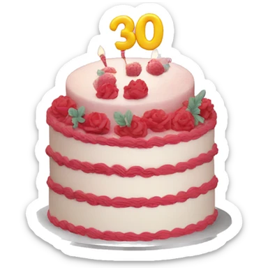 30th birthday cake sticker