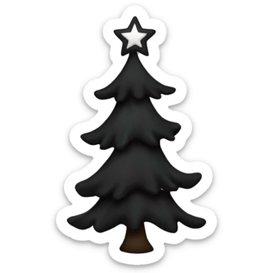 Black Christmas tree sticker