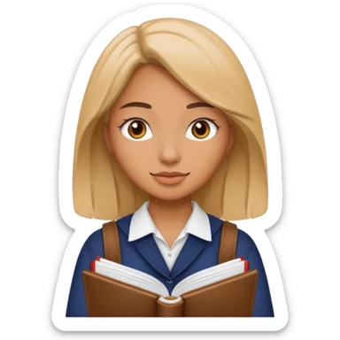 Female students studying abroad sticker