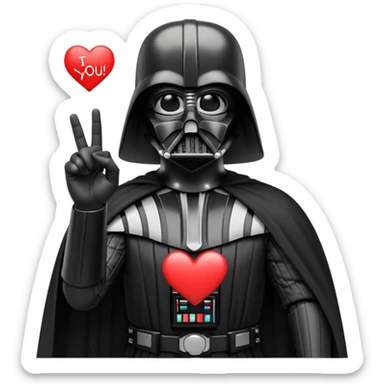 Darth giving I love you in ASL sticker