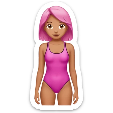 GIRL IN pink on the beach sticker