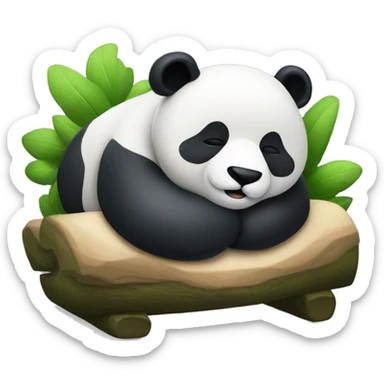 Panda sleeping thinking of his mate in drems in a callout sticker