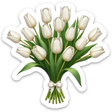 white tulip bouquet  sticker
