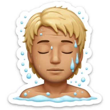 a man getting shampoo everywhere sticker