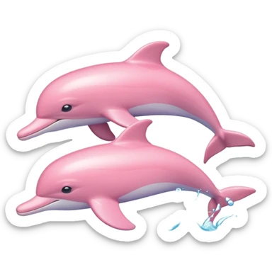 two Pale pink dolphin sticker