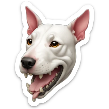 Bullterrier dog raw skull sticker