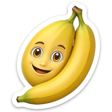 crea un emoji de un guineo tipo ed de pixar  sticker