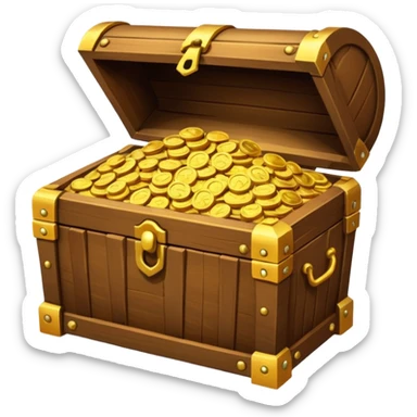 treasure chest overflowing with gold coins sticker