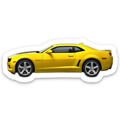 Yellow 2010 Chevrolet Camaro with wheels spinning sticker