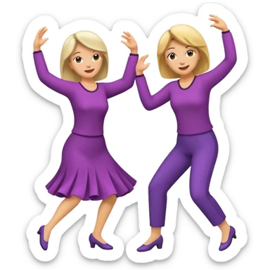 Two Middle Aged female friends dancing sticker