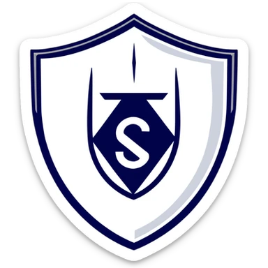 Football club SCO Angers logo, black and white striped shield, soccer emblem from France sticker