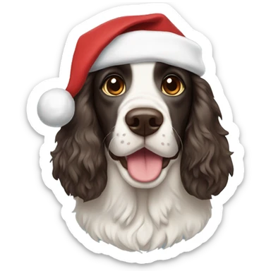 Crocker spaniel with Santa hat sticker