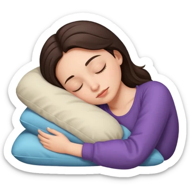 Brunette girl sleeping sticker