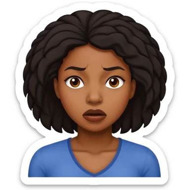 black woman with a look of frustration  sticker