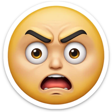 offended with mad eyebrows and open mouth normal yellow circle  sticker