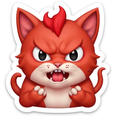  angry rage screaming loudly cryjng emoticon kawaii kitten devil very angry sticker