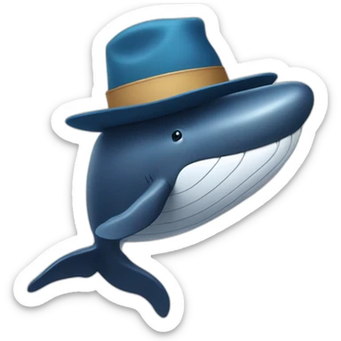 whale with a hat sticker