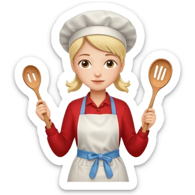 girl cooking sticker