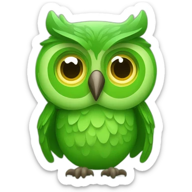 mad duolingo green owl sticker