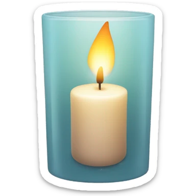 Candle in a powder-colored glass sticker