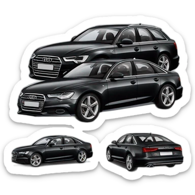 audi a6 sedan black hybride sticker
