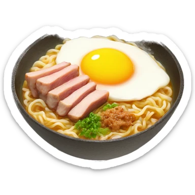 ramen with pork mince and an egg sticker