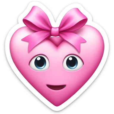 Pink heart with pink bow sticker