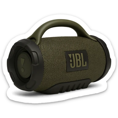 military-themed portable JBL speaker with olive green and black colors sticker