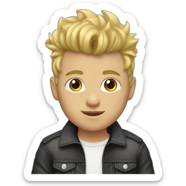 boy,Blonde Mohawk Hair,Jacket sticker
