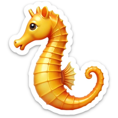 Cinematic Comical Sea Horse Portrait Emoji, Head tilted dramatically with an exaggeratedly amused expression, featuring a delicately curved body with a whimsically coiled tail and wide, comically expressive eyes full of playful disbelief, Simplified yet hilariously expressive features, highly detailed, glowing with a slightly sassy aquatic glow, high shine, dramatic yet playful, stylized with an air of quirky marine mischief, soft glowing outline, capturing the essence of a meme-worthy sea horse that looks ready to drift its way into viral fame! sticker