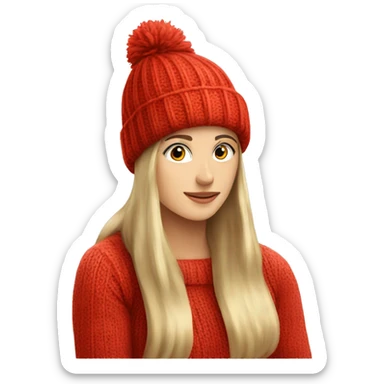 Red knit winter hat, no person sticker