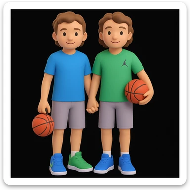 Make the boy's hair in the back shorter and remove the Jordan sneaker from his hand. Keep the style and background the same. sticker