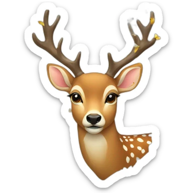 A deer with confetti  sticker